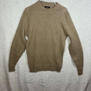 Campus Mens Crewneck Sweater Tan Wool Polyester Blend Tall M